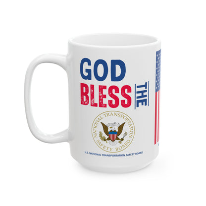 U.S. National Transportation Safety Board - Major Agencies - God Bless -  Mug - 15 oz