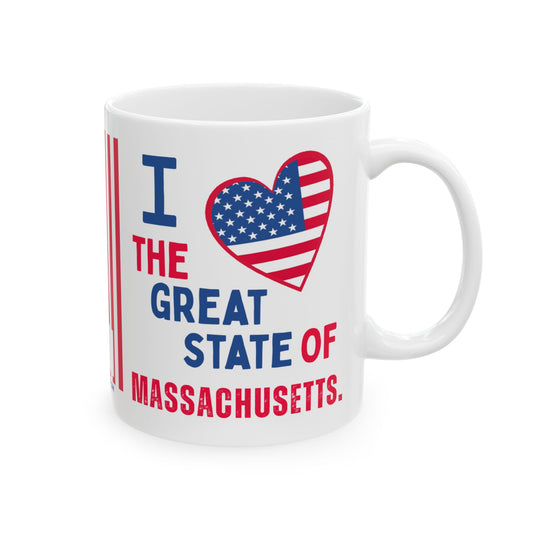 Massachusetts - I Love -  Mug - 11 oz