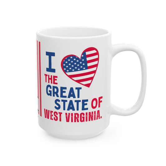 West Virginia - I Love -  Mug - 15 oz
