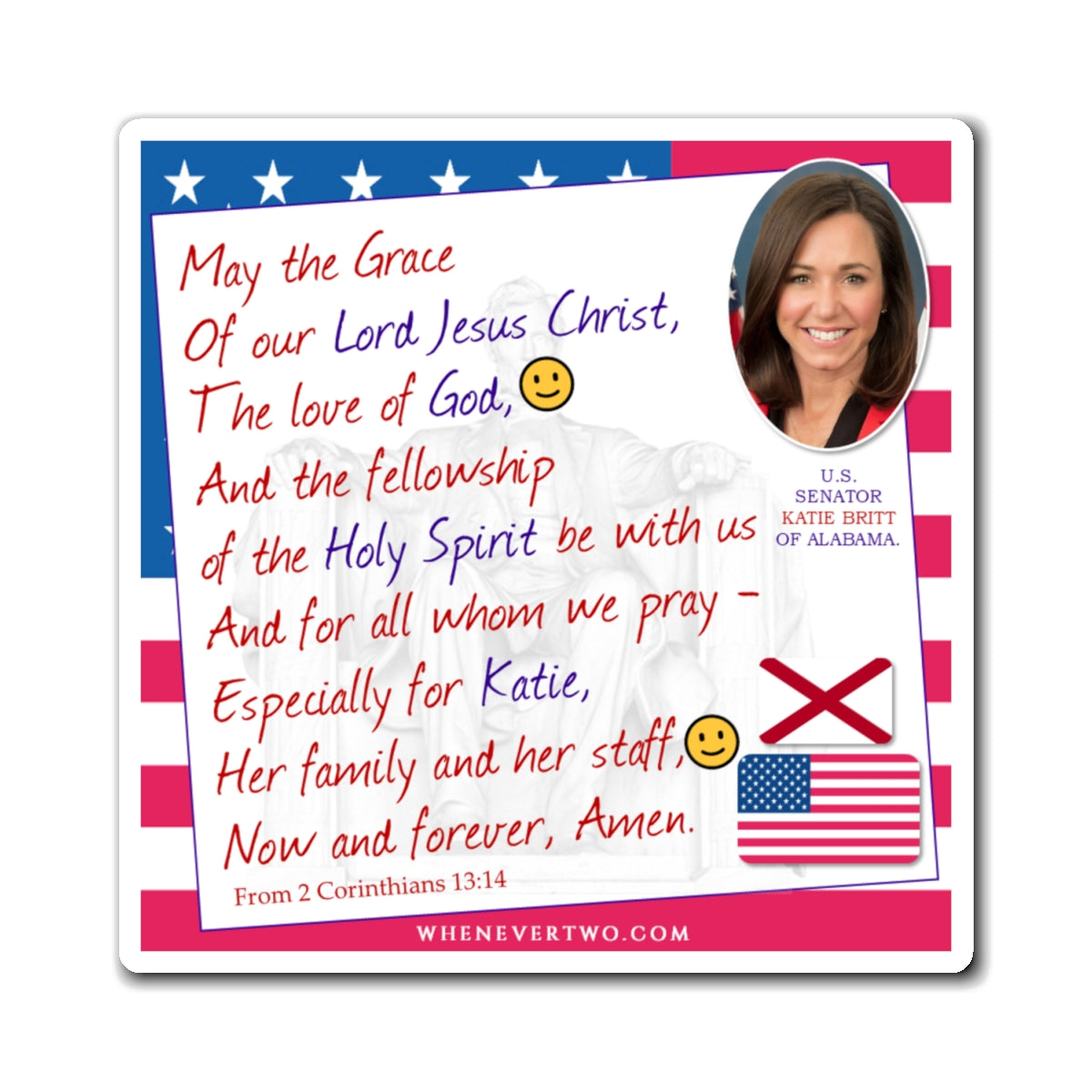Katie Britt - Legislative Senator Alabama - The Benediction Blessing Magnet - 4'' - [216]