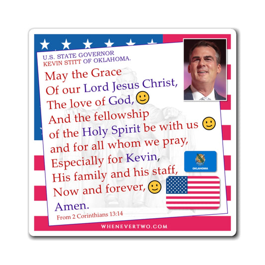 Kevin Stitt - State Executive Governor Oklahoma - The Benediction Blessing Magnet - 4'' - [291]