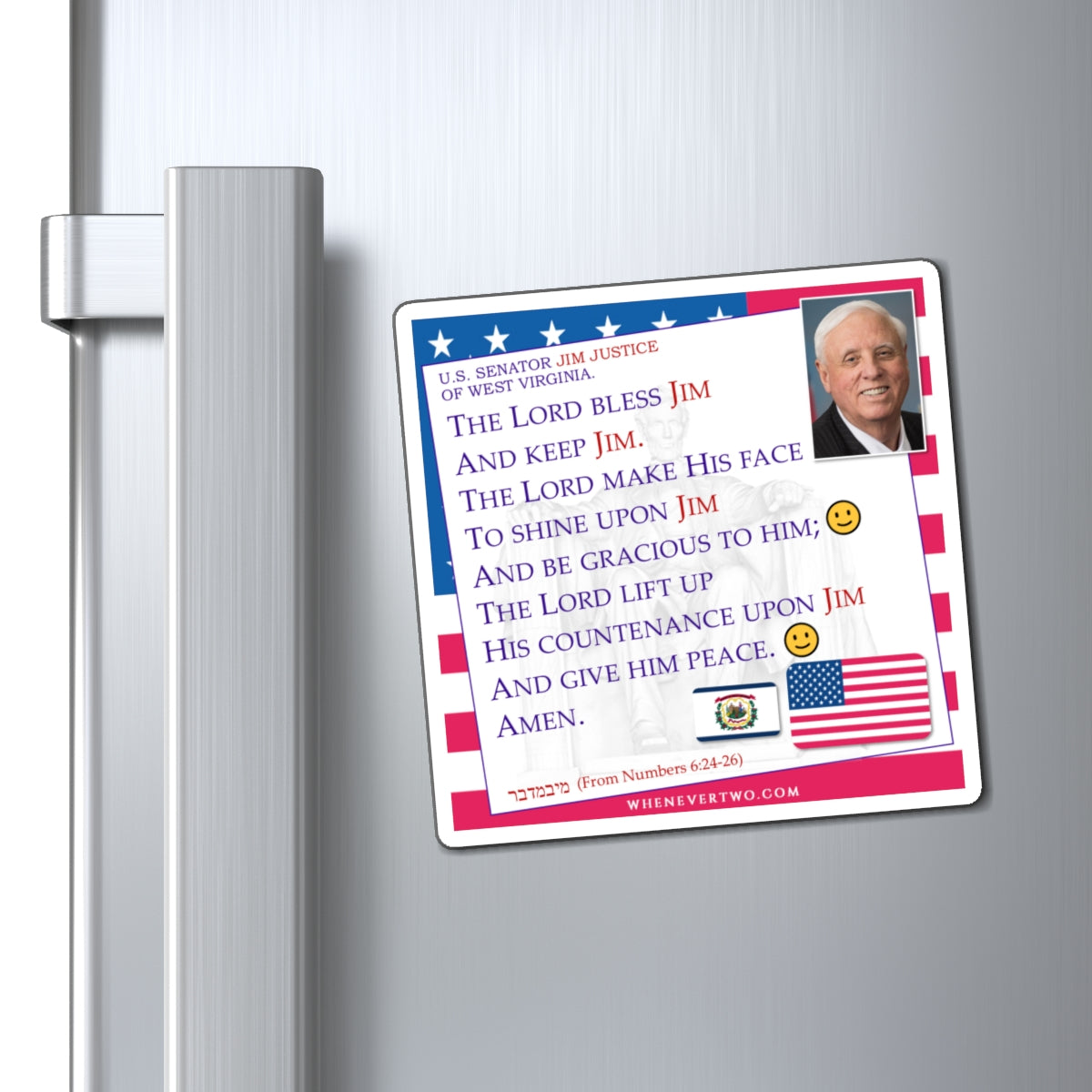 Jim Justice - Legislative Senator West Virginia - The Aaronic Blessing Magnet - 4'' - [238]