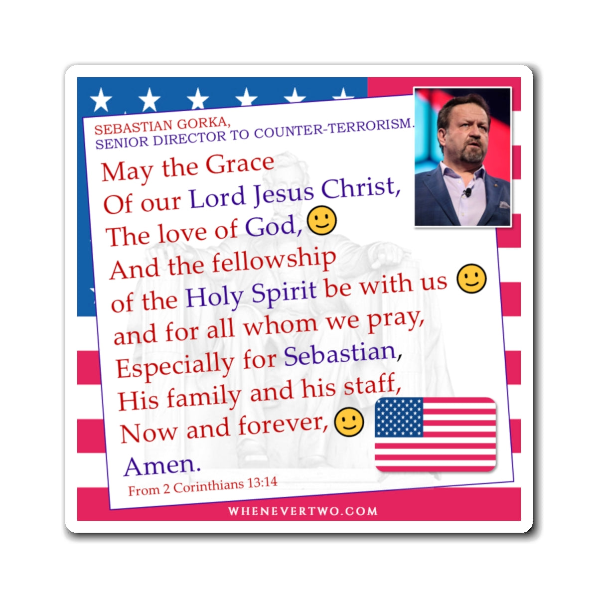 Sebastian Gorka - Executive Cabinet Senior Director to Counter-Terrorism - The Benediction Blessing Magnet - 4'' - [94]
