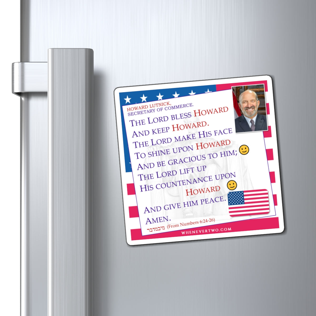 Howard Lutnick - Executive Cabinet Secretary of Commerce - The Aaronic Blessing Magnet - 4'' - [121]