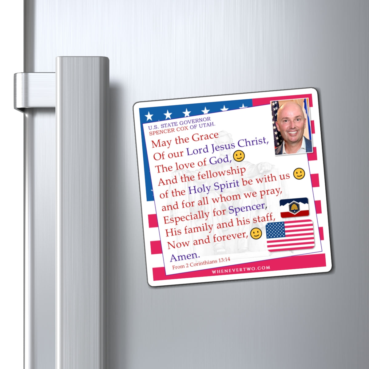 Spencer Cox - State Executive Governor Utah - The Benediction Blessing Magnet - 4'' - [296]