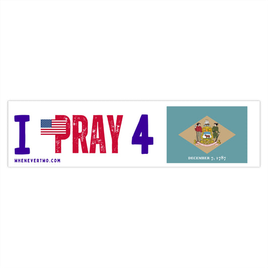Delaware - I Pray - Bumper Sticker - Large