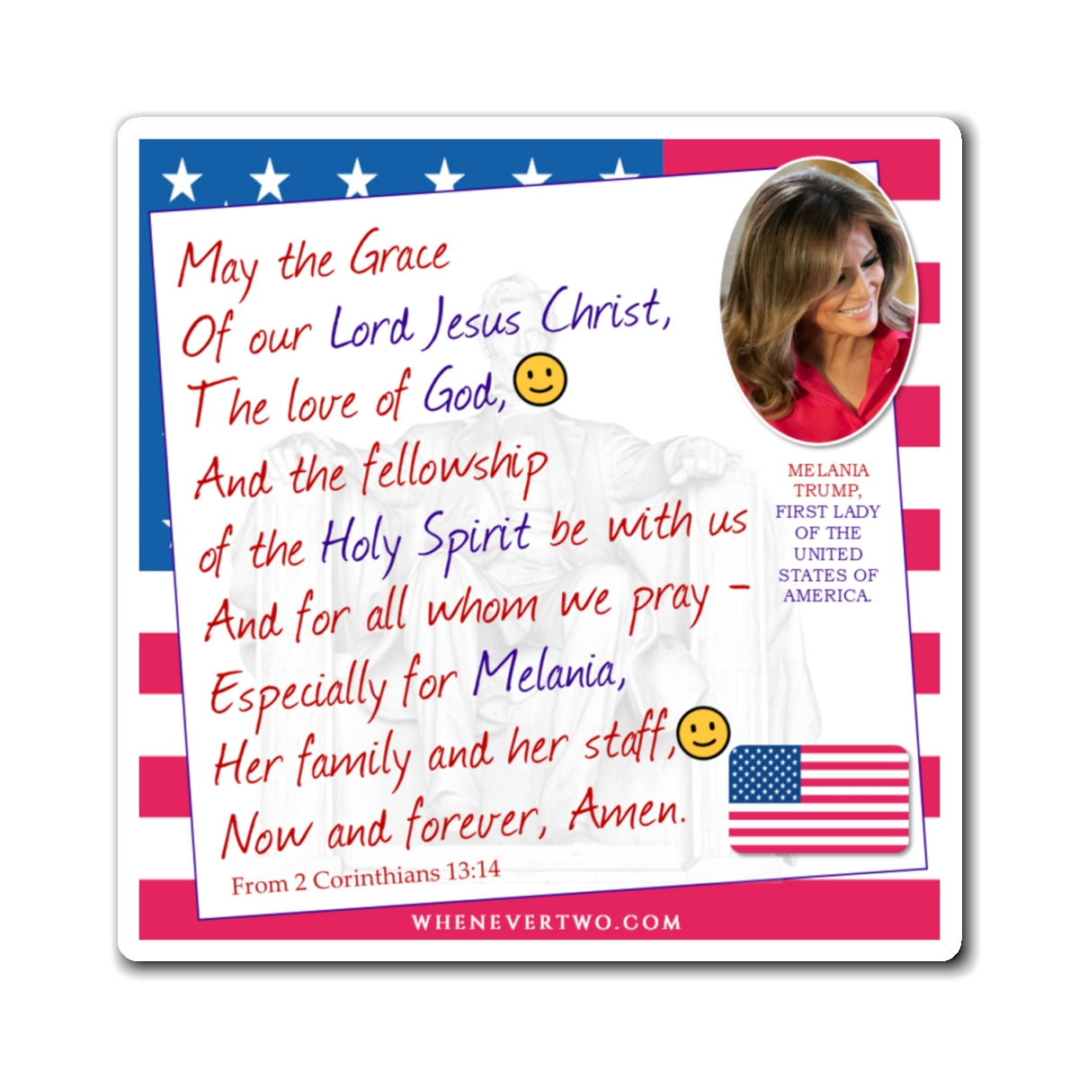 Melania Trump - Executive White House First lady - The Benediction Blessing Magnet - 4'' - [210]