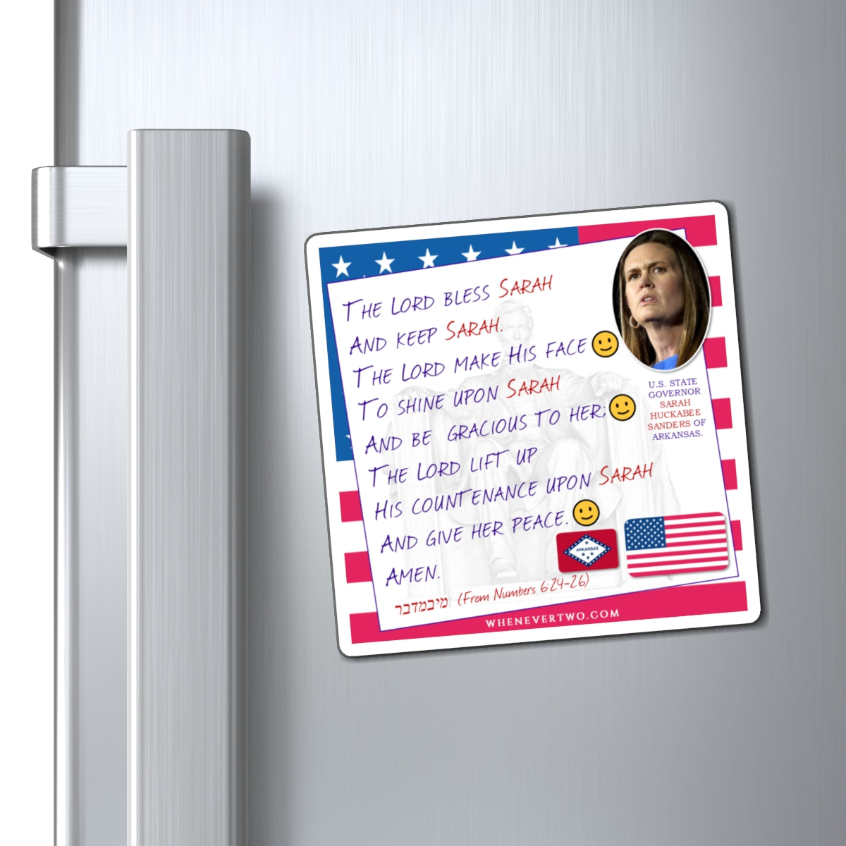 Sarah Huckabee Sanders - State Executive Governor Arkansas - The Aaronic Blessing Magnet - 4'' - [276]