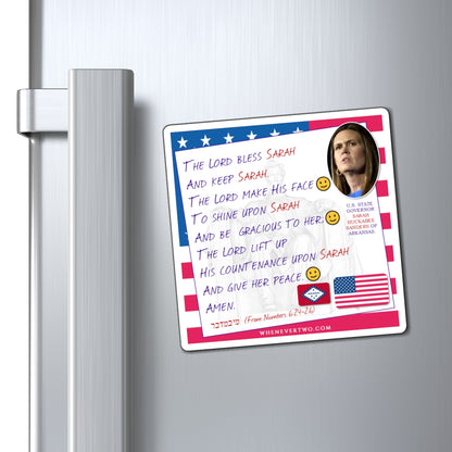 Sarah Huckabee Sanders - State Executive Governor Arkansas - The Aaronic Blessing Magnet - 4'' - [276]