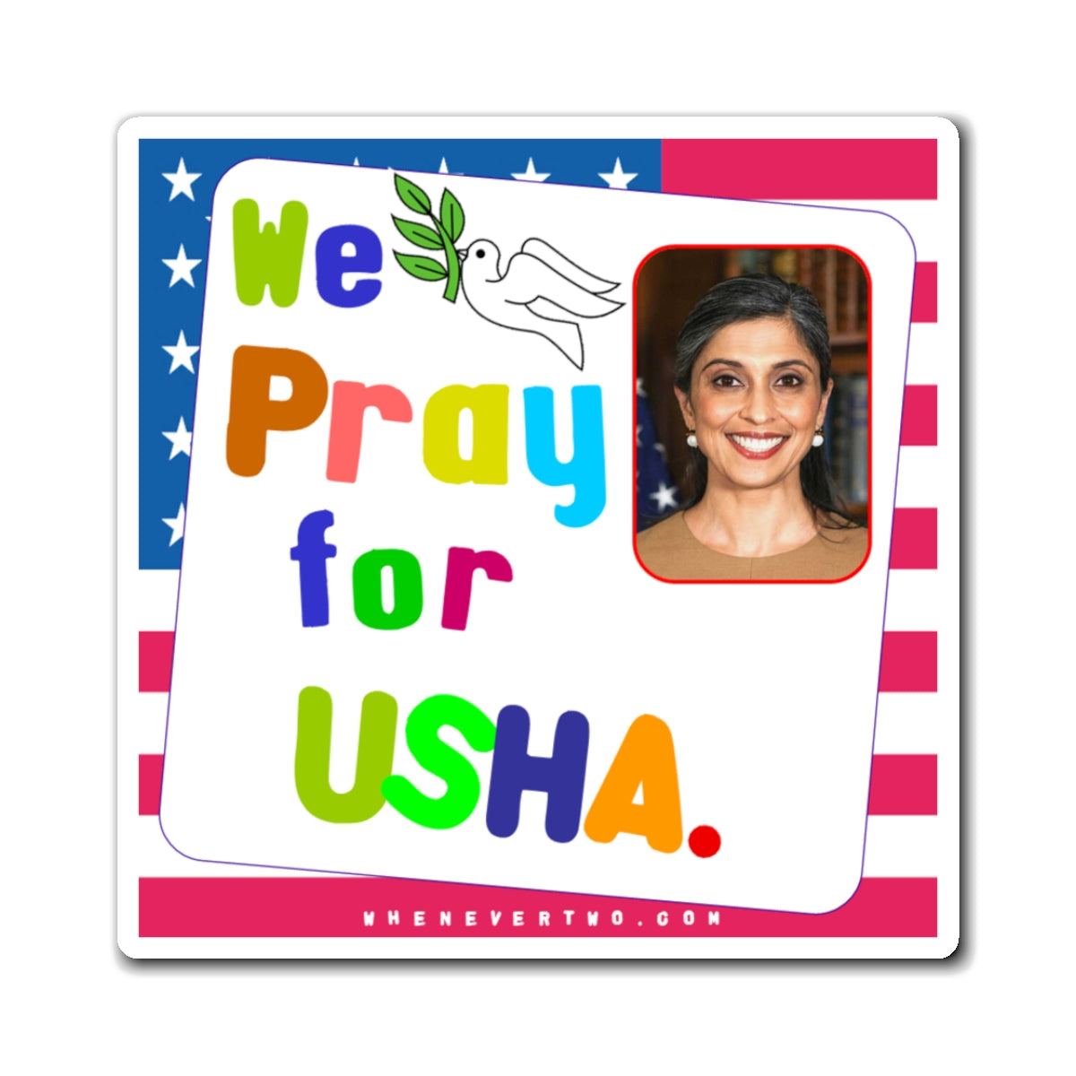 Usha Vance - Executive White House Second Lady - Noah's Rainbow Magnet - 3'' - [211]