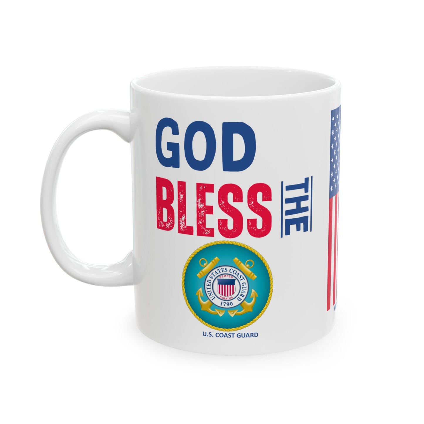 U.S. Coast Guard - Major Agencies - God Bless - Mug - 11 oz
