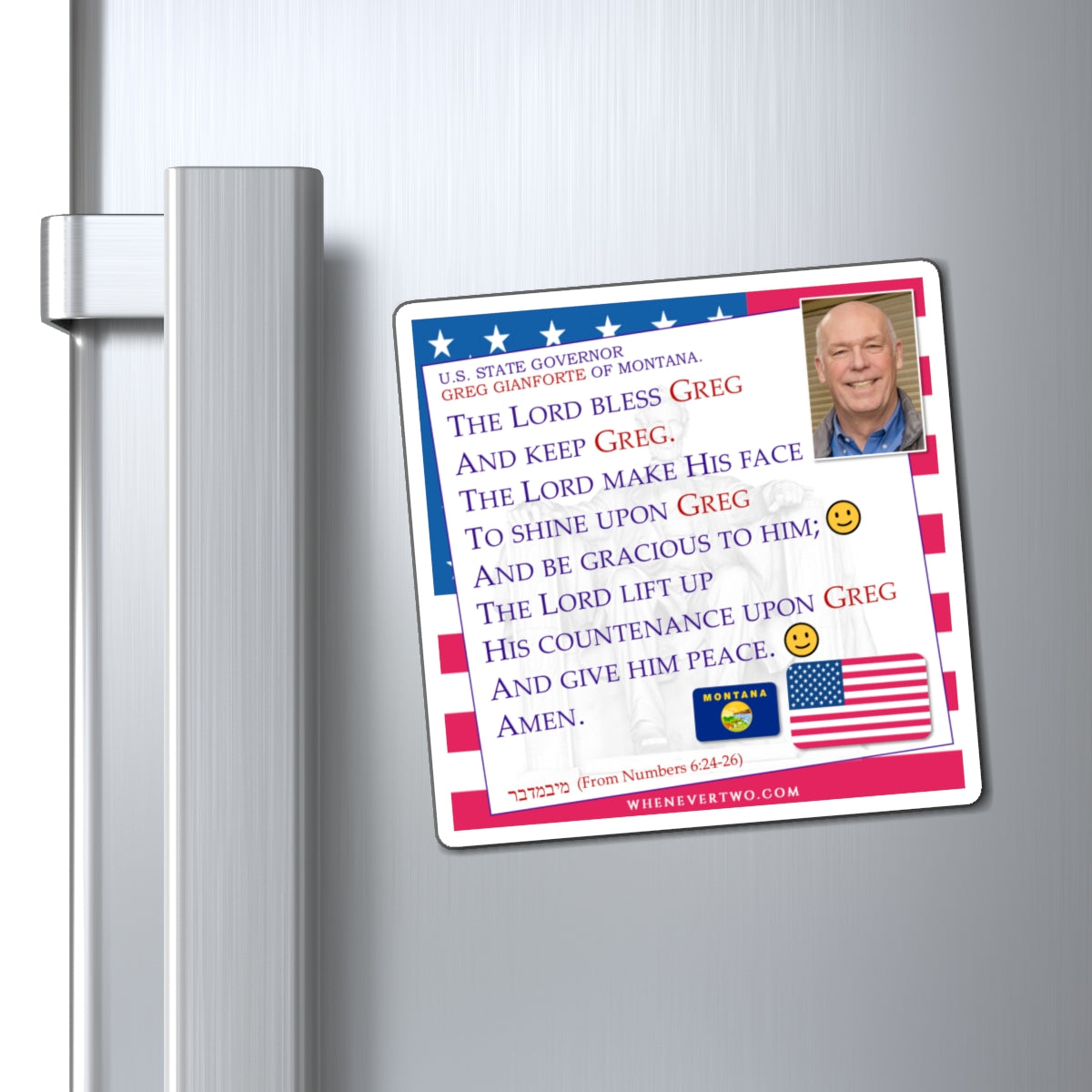 Greg Gianforte - State Executive Governor Montana - The Aaronic Blessing Magnet - 4'' - [285]