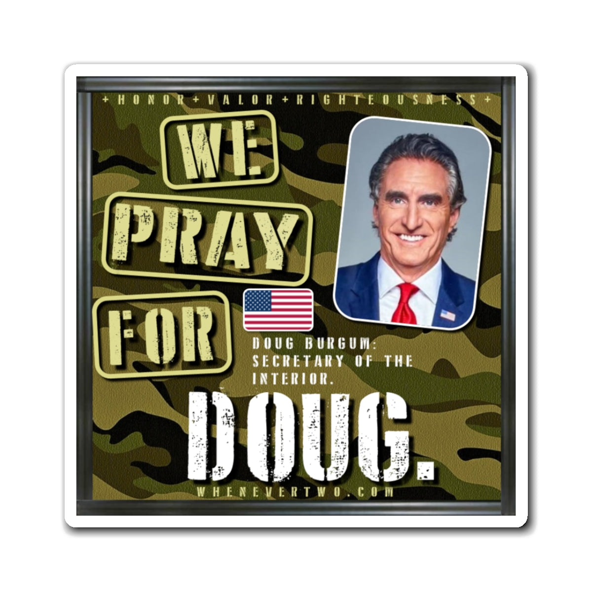 Doug Burgum - Executive Cabinet Secretary of the Interior - The Man Cave Magnet - 3'' - [119]