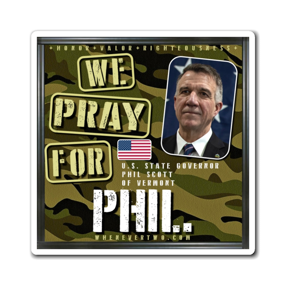 Phil Scott - State Executive Governor Vermont - The Man Cave Magnet - 3'' - [297]