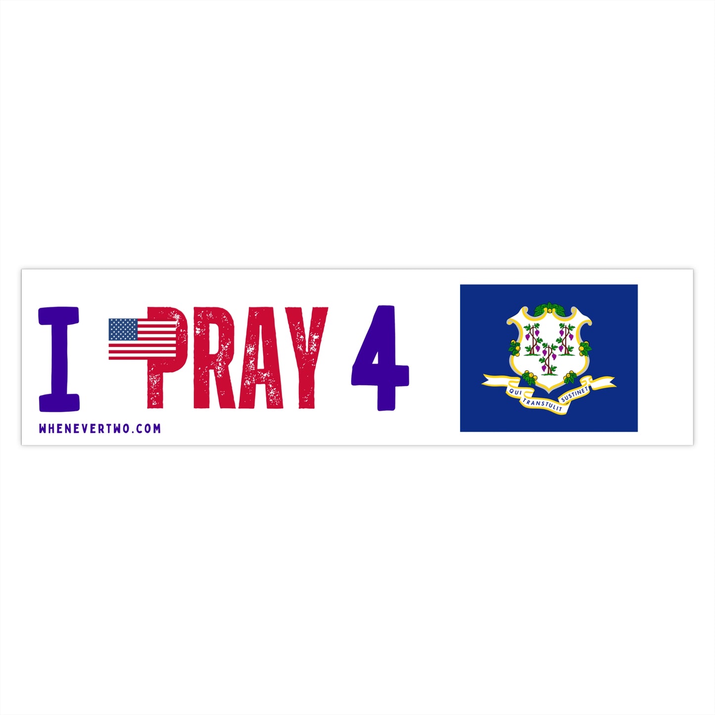 Connecticut - I Pray - Bumper Sticker - Large