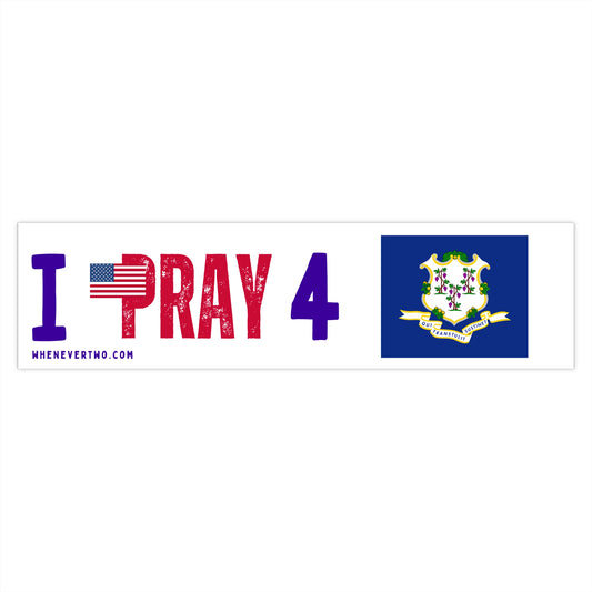 Connecticut - I Pray - Bumper Sticker - Large