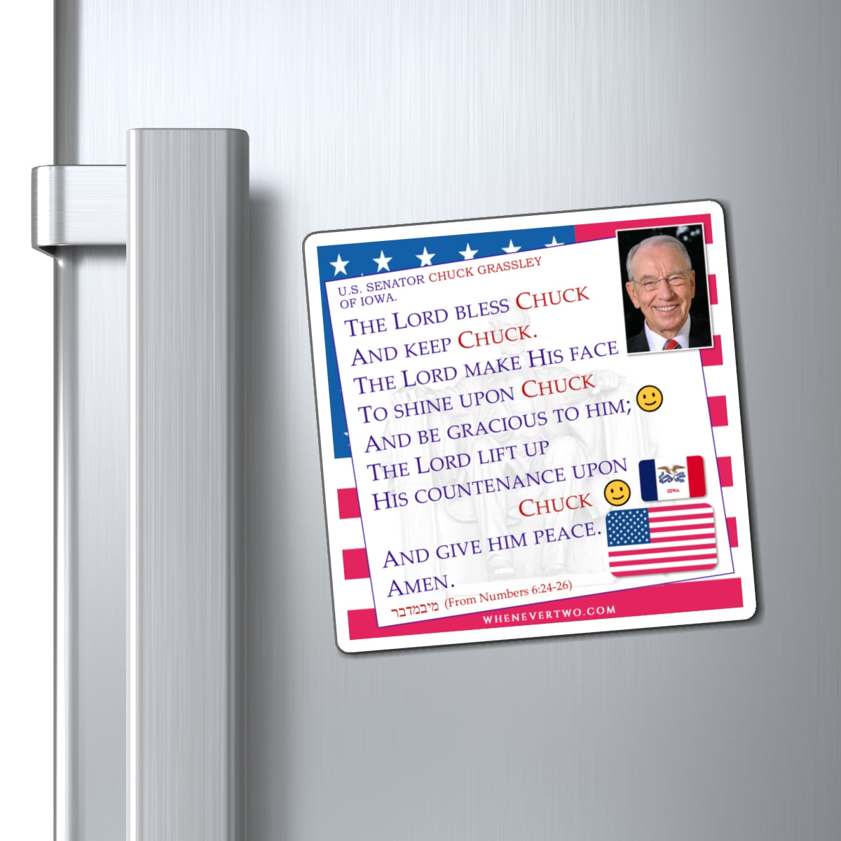Chuck Grassley - Legislative Senator Iowa - The Aaronic Blessing Magnet - 4'' - [231]