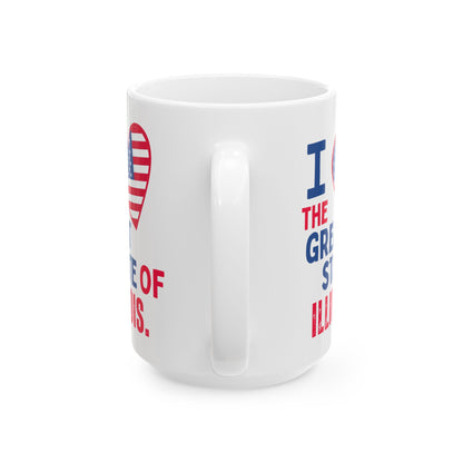 Illinois - I Love -  Mug - 15 oz