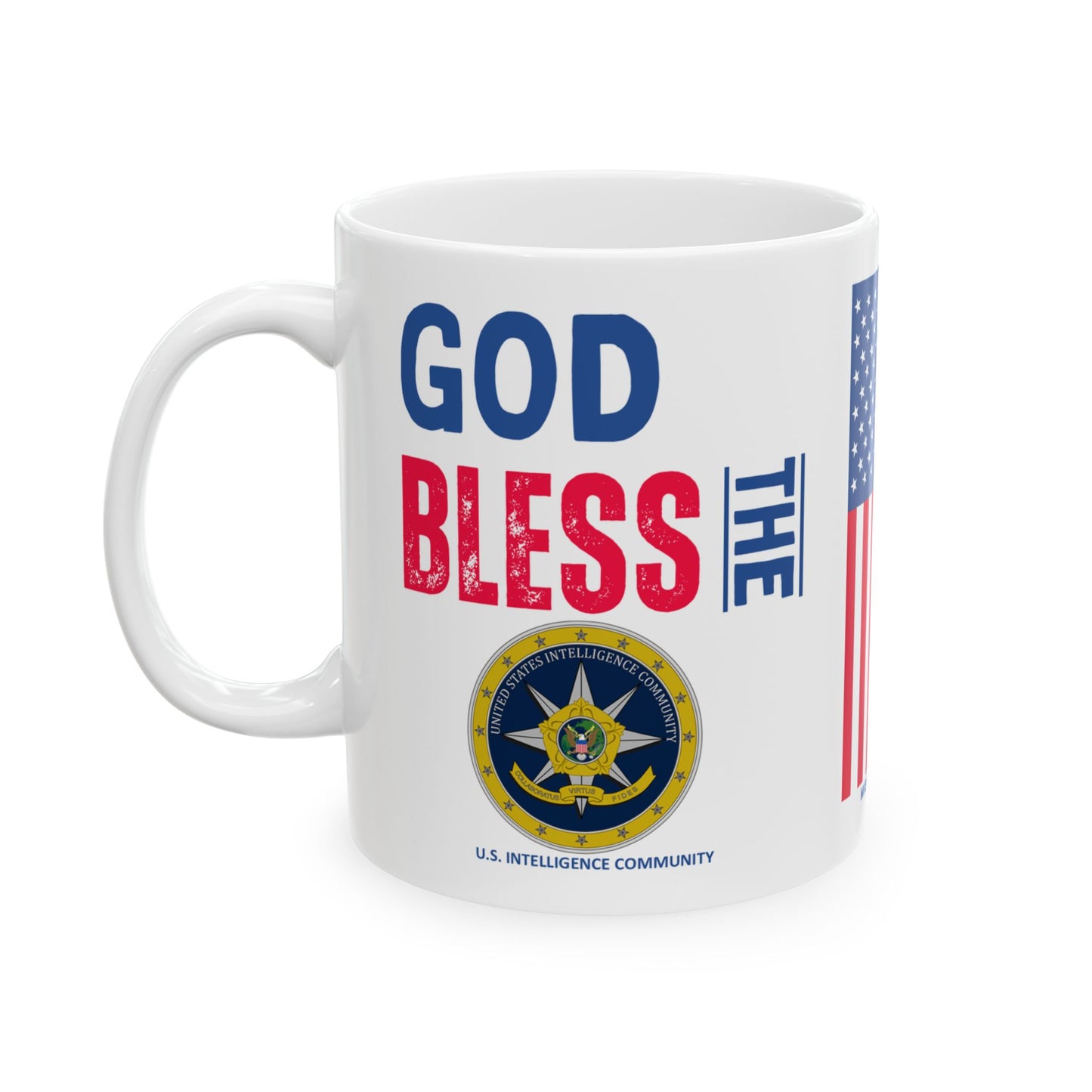 U.S. Intelligence Community - Major Agencies - God Bless - Mug - 11 oz