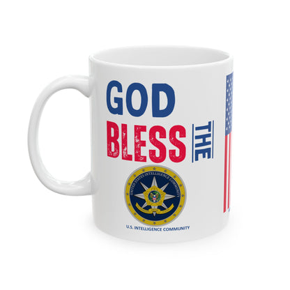 U.S. Intelligence Community - Major Agencies - God Bless - Mug - 11 oz