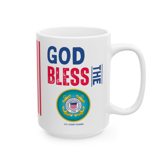 U.S. Coast Guard - Major Agencies - God Bless - Mug - 15 oz