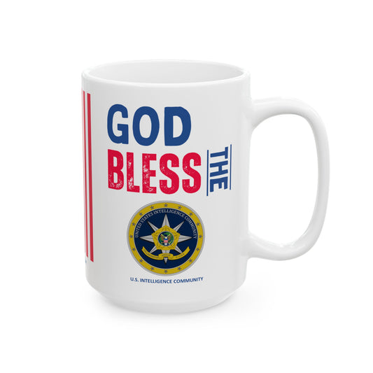 U.S. Intelligence Community - Major Agencies - God Bless - Mug - 15 oz