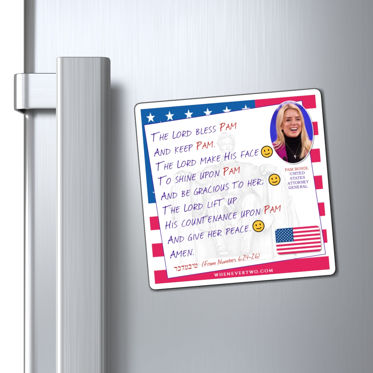Pam Bondi - Executive Cabinet United States Attorney General - The Aaronic Blessing Magnet - 4'' - [118]