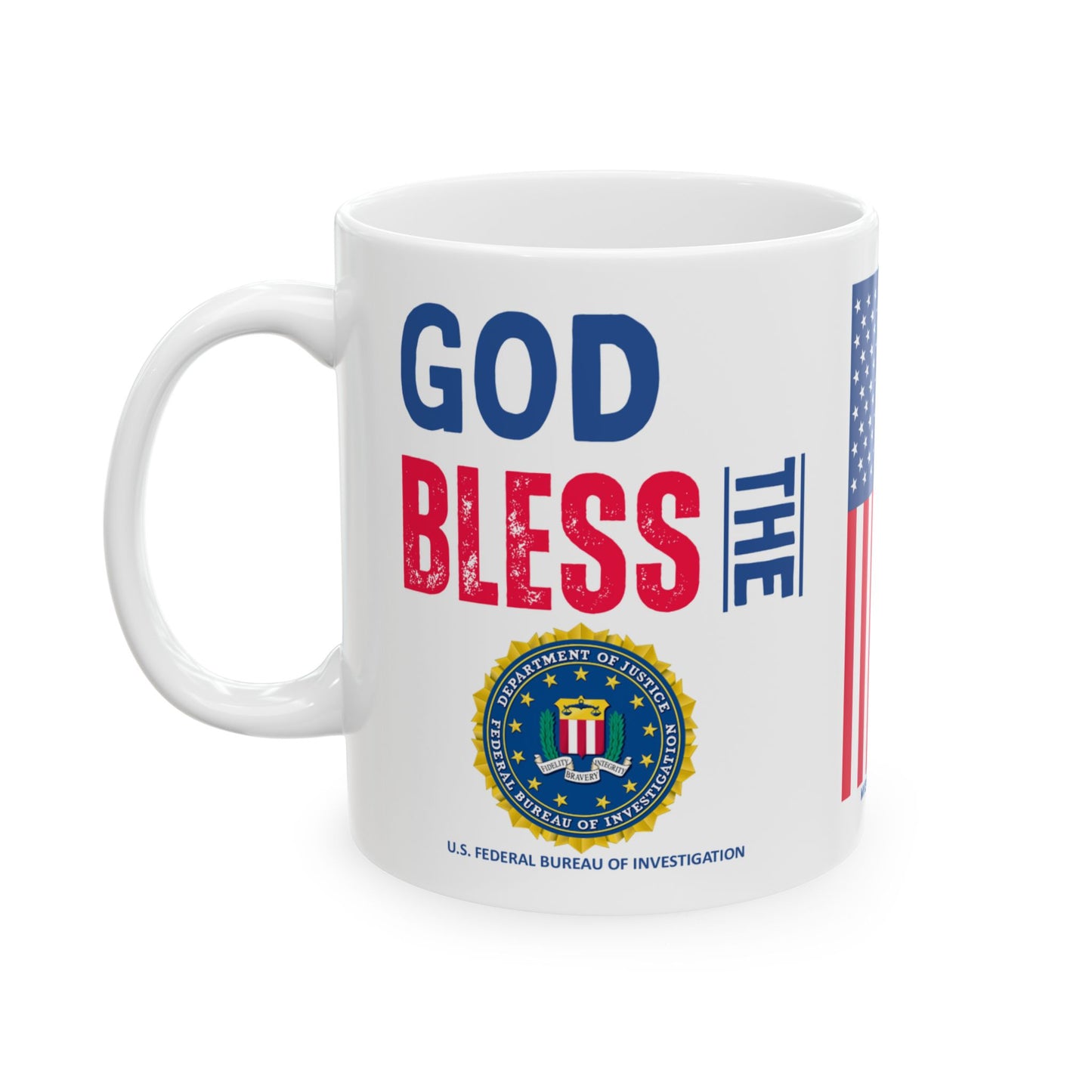 U.S. Federal Bureau of Investigation - Major Agencies - God Bless - Mug - 11 oz