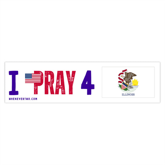 Illinois - I Pray - Bumper Sticker - Large