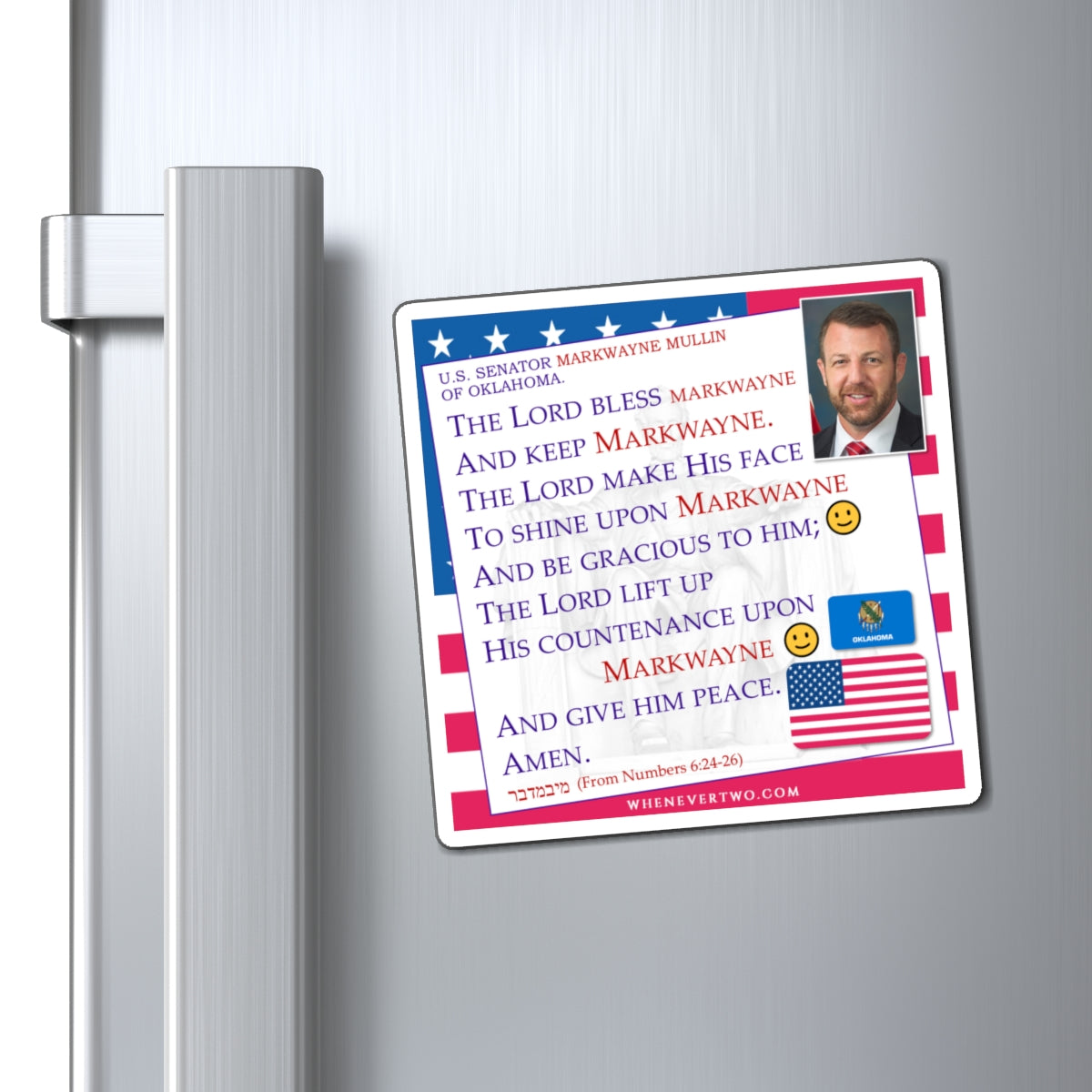 Markwayne Mullin - Legislative Senator Oklahoma - The Aaronic Blessing Magnet - 4'' - [249]