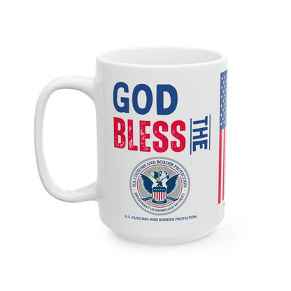 U.S. Customs and Border Protection - Major Agencies - God Bless - Mug - 15 oz