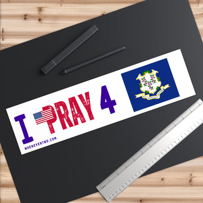 Connecticut - I Pray - Bumper Sticker - Large