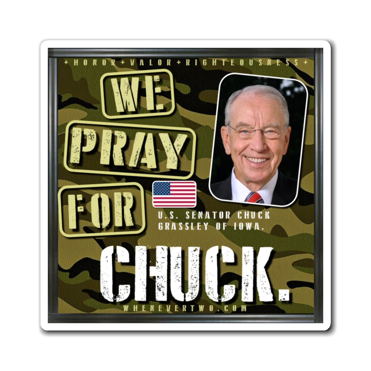 Chuck Grassley - Legislative Senator Iowa - The Man Cave Magnet - 3'' - [231]