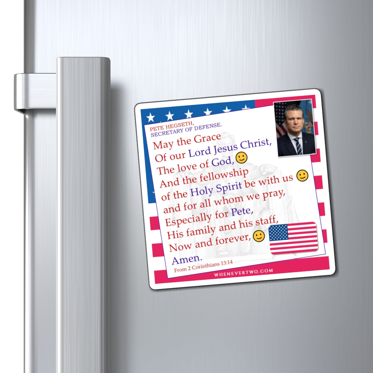 Pete Hegseth - Executive Cabinet Secretary of Defense - The Benediction Blessing Magnet - 4'' - [81]