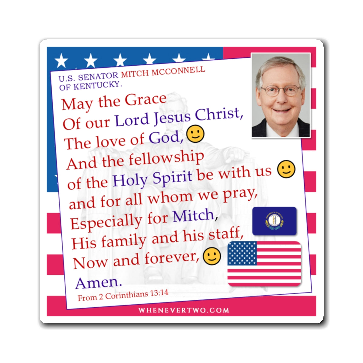 Mitch McConnell - Legislative Senator Kentucky - The Benediction Blessing Magnet - 4'' - [244]