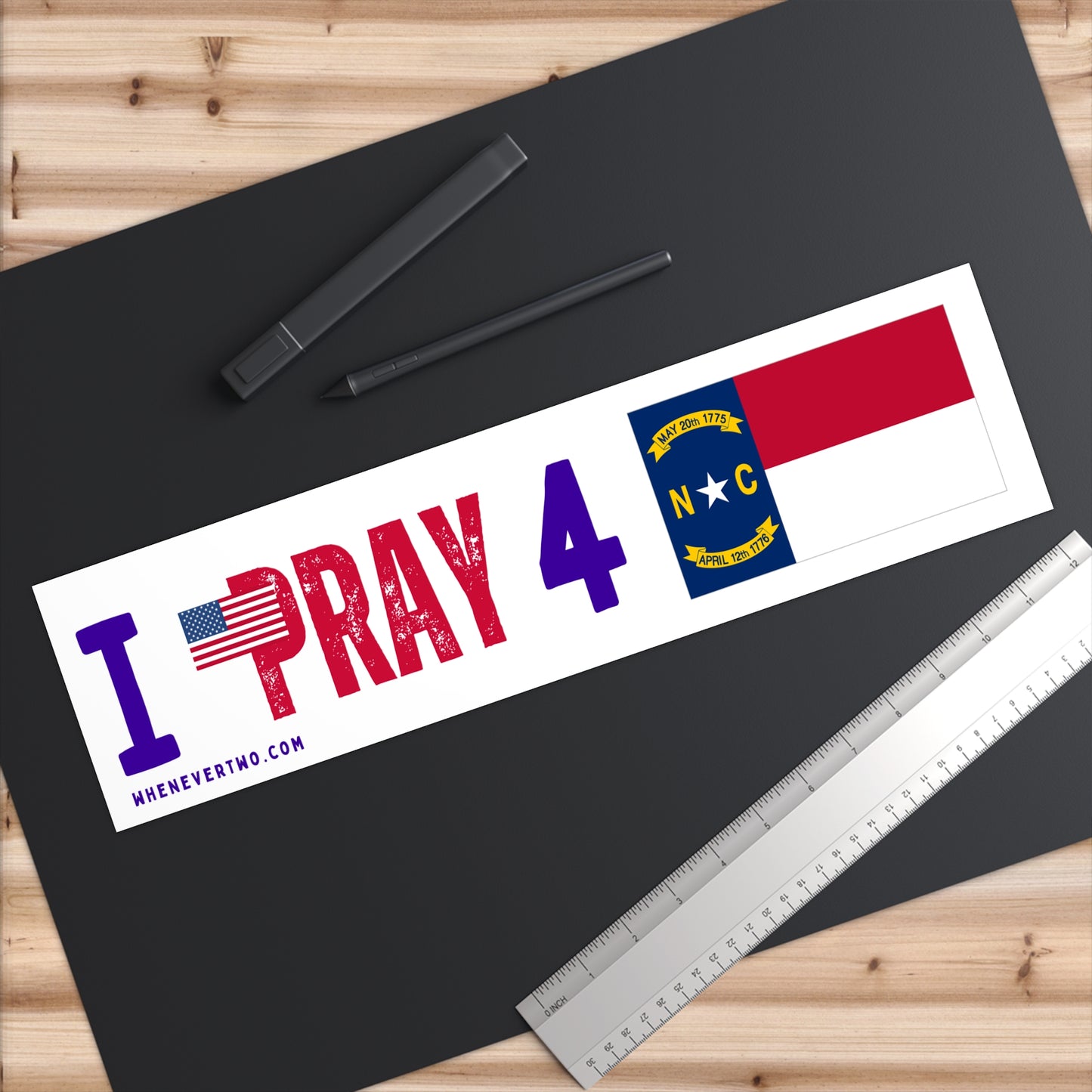 North Carolina - I Pray - Bumper Sticker - Large