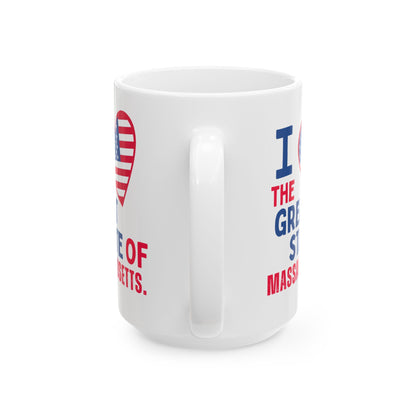 Massachusetts - I Love -  Mug - 15 oz