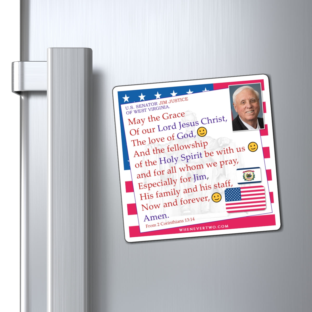 Jim Justice - Legislative Senator West Virginia - The Benediction Blessing Magnet - 4'' - [238]
