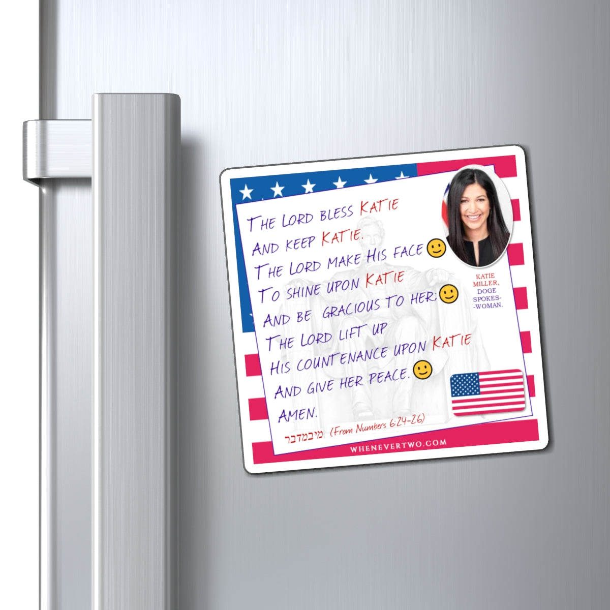 Katie Miller - Executive White House Doge Spokeswoman - The Aaronic Blessing Magnet - 4'' - [270]