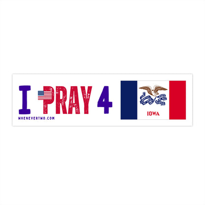 Iowa - I Pray - Bumper Sticker - Regular