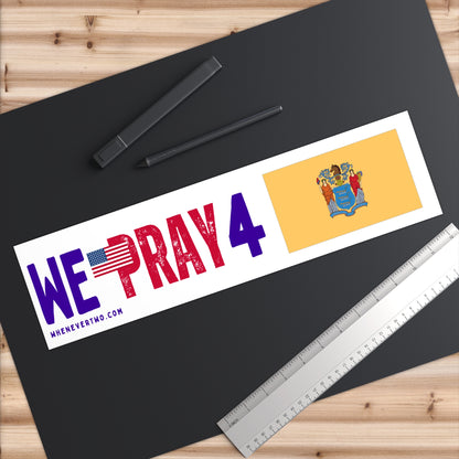 New Jersey - We Pray - Bumper Sticker - Large