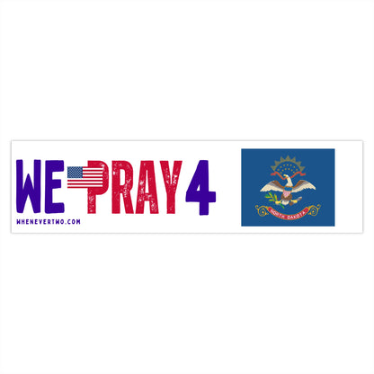 North Dakota - We Pray - Bumper Sticker - Large