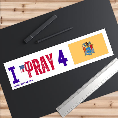 New Jersey - I Pray - Bumper Sticker - Large