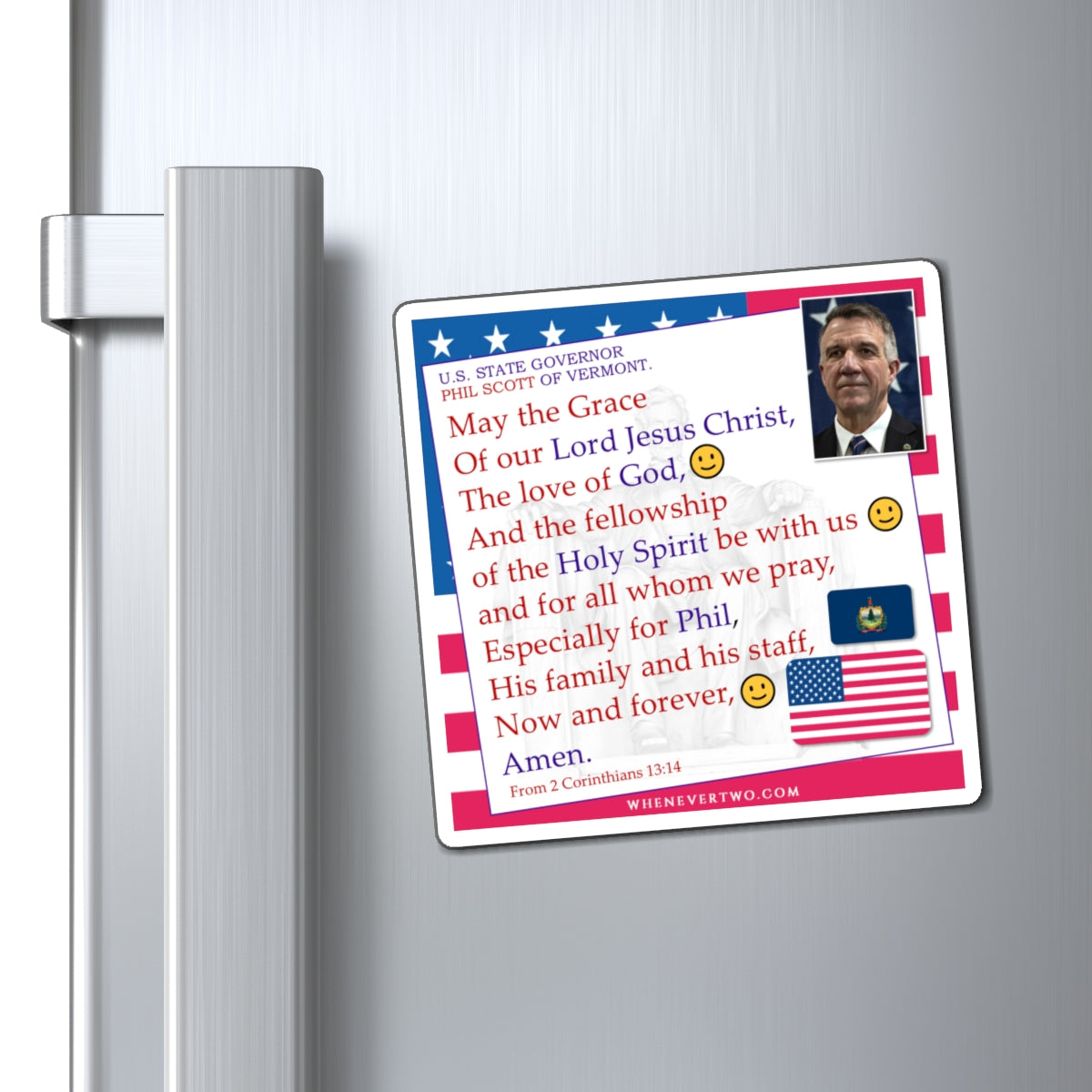Phil Scott - State Executive Governor Vermont - The Benediction Blessing Magnet - 4'' - [297]