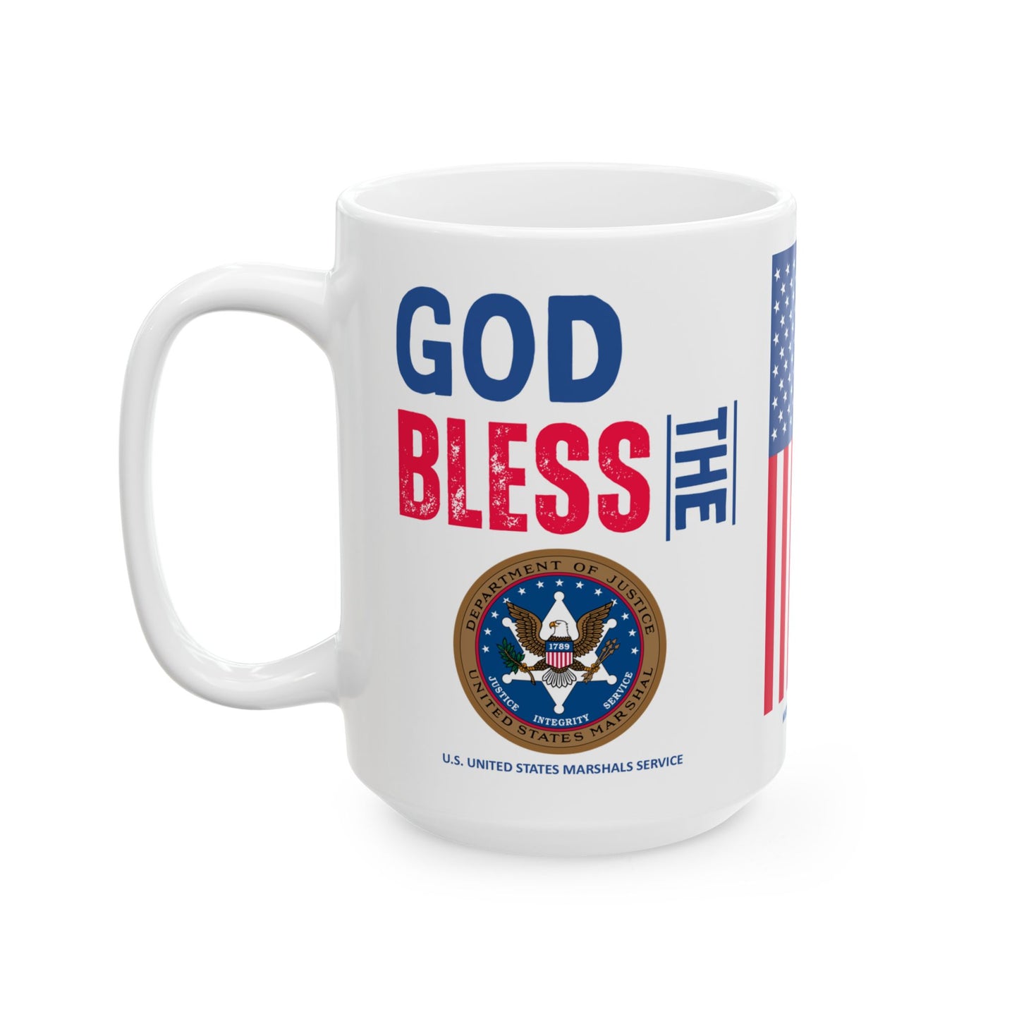 U.S. United States Marshals Service - Major Agencies - God Bless - Mug - 15 oz