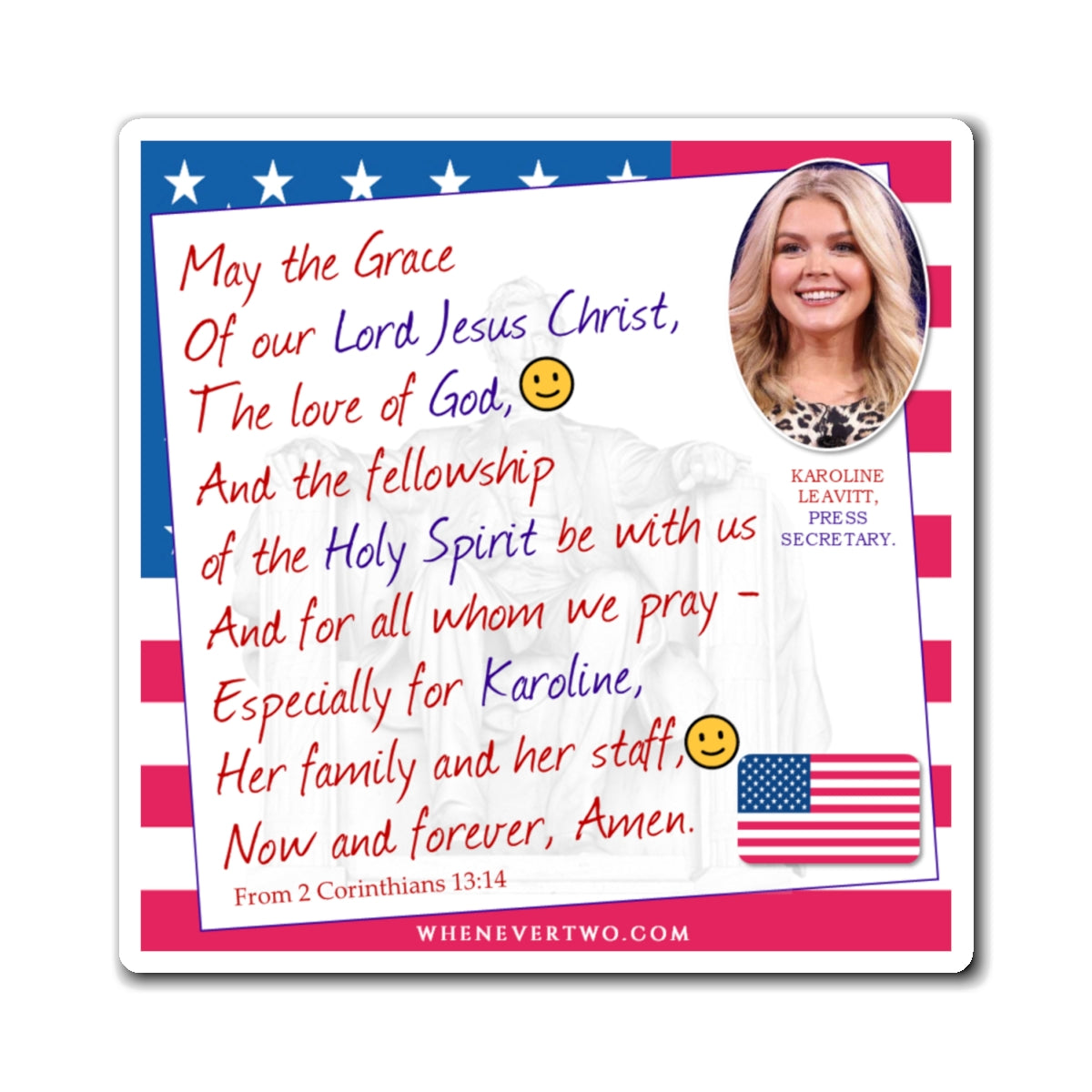 Karoline Leavitt - Executive White House Press Secretary - The Benediction Blessing Magnet - 4'' - [142]