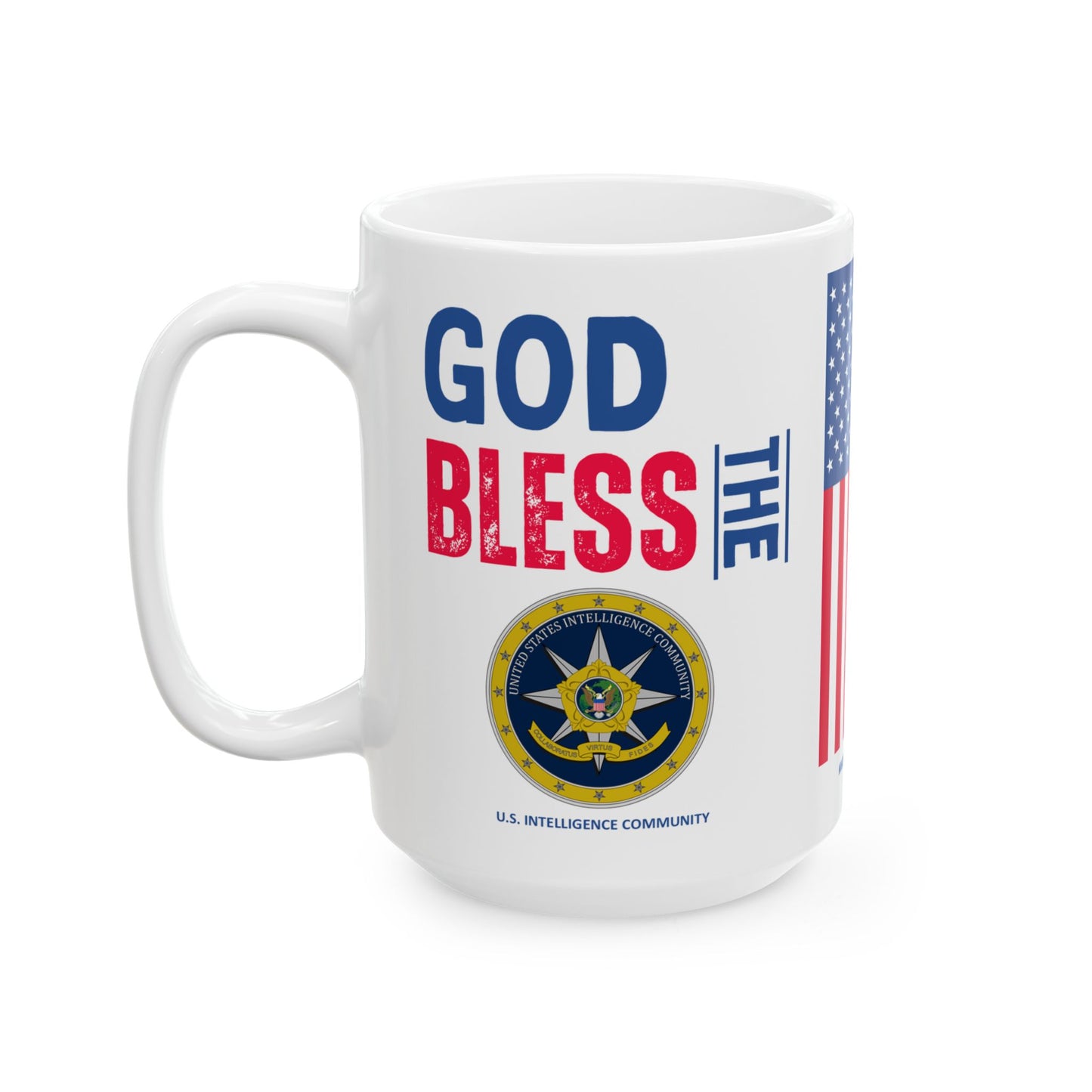 U.S. Intelligence Community - Major Agencies - God Bless - Mug - 15 oz