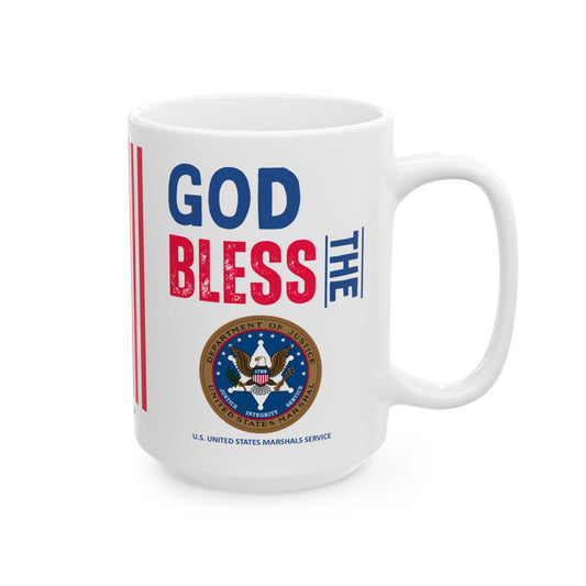 U.S. United States Marshals Service - Major Agencies - God Bless - Mug - 15 oz