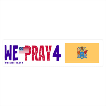 New Jersey - We Pray - Bumper Sticker - Large